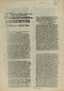 Z Podziemia : pismo Regionalnego Komitetu Związkowego NSZZ "Solidarność" Region Pomorze Zachodnie. 1983 nr 11