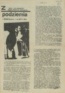 Z Podziemia : pismo Regionalnego Komitetu Związkowego NSZZ "Solidarność" Region Pomorze Zachodnie. 1984 nr 8