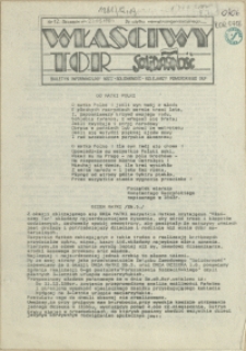 Właściwy Tor : biuletyn informacyjny NSZZ "Solidarność" Kolejarzy Pomorskiego OKP. 1981 nr 12