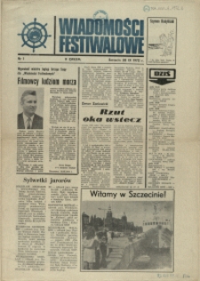 Wiadomości Festiwalowe. 1972 nr 1