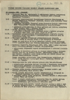 Program obchodów pierwszej rocznicy strajku sierpniowego 1980