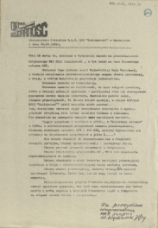 Oświadczenie Prezydium M.K.R. NSZZ "Solidarność" w Szczecinie z dnia 20.03.1981 r.
