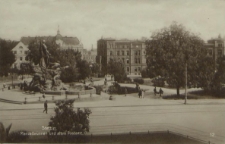 Stettin, Manzelbrunnen und altes Postamt