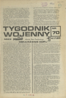 Tygodnik Wojenny : edycja Pomorze Zachodnie. 1983 nr 70