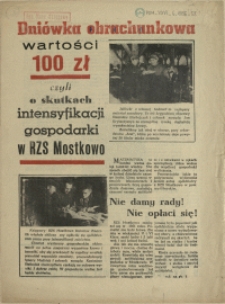 Dniówka obrachunkowa wartości 100 zł czyli o skutkach intensyfikacji gospodarki w RZS Mostkowo. 1956