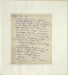 Listy Stanisława Ignacego Witkiewicza do żony Jadwigi z Unrugów Witkiewiczowej. List z 11.08.1925
