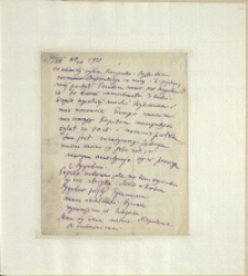 Listy Stanisława Ignacego Witkiewicza do żony Jadwigi z Unrugów Witkiewiczowej. List z 11.08.1925