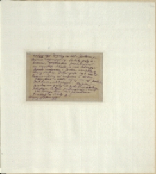 Listy Stanisława Ignacego Witkiewicza do żony Jadwigi z Unrugów Witkiewiczowej. Kartka pocztowa z 25.08.1925