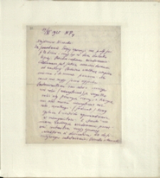 Listy Stanisława Ignacego Witkiewicza do żony Jadwigi z Unrugów Witkiewiczowej. List z 14.11.1925