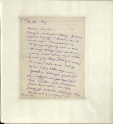 Listy Stanisława Ignacego Witkiewicza do żony Jadwigi z Unrugów Witkiewiczowej. List z 15.11.1925