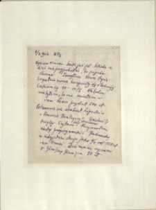 Listy Stanisława Ignacego Witkiewicza do żony Jadwigi z Unrugów Witkiewiczowej. List z 07.01.1926