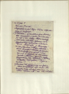 Listy Stanisława Ignacego Witkiewicza do żony Jadwigi z Unrugów Witkiewiczowej. List z 26.04.1926
