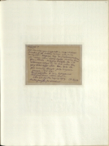 Listy Stanisława Ignacego Witkiewicza do żony Jadwigi z Unrugów Witkiewiczowej. Kartka pocztowa z 15.07.1926