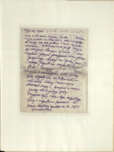 Listy Stanisława Ignacego Witkiewicza do żony Jadwigi z Unrug&oacute;w Witkiewiczowej. List z 20.07.1926