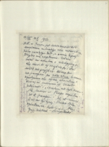Listy Stanisława Ignacego Witkiewicza do żony Jadwigi z Unrugów Witkiewiczowej. List z 14.08.1926