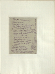 Listy Stanisława Ignacego Witkiewicza do żony Jadwigi z Unrugów Witkiewiczowej. List z 17.08.1926