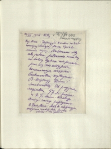 Listy Stanisława Ignacego Witkiewicza do żony Jadwigi z Unrugów Witkiewiczowej. List z 20.08.1926