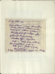 Listy Stanisława Ignacego Witkiewicza do żony Jadwigi z Unrugów Witkiewiczowej. List z 25.08.1926