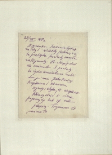Listy Stanisława Ignacego Witkiewicza do żony Jadwigi z Unrugów Witkiewiczowej. List z 29.11.1926
