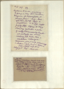 Listy Stanisława Ignacego Witkiewicza do żony Jadwigi z Unrugów Witkiewiczowej. Kartka pocztowa z 16.05.1927.List z 15.05.1927