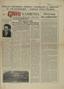 Głos Kamienia : organ Powiatowego Komitetu Frontu Jedności Narodu. 1958, 30 stycznia
