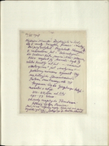 Listy Stanisława Ignacego Witkiewicza do żony Jadwigi z Unrugów Witkiewiczowej. List z 20.06.1927