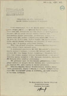 Oświadczenie MKS NSZZ "Solidarność" Regionu Pomorza Zachodniego w Szczecinie