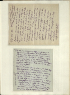 Listy Stanisława Ignacego Witkiewicza do żony Jadwigi z Unrugów Witkiewiczowej. List z 05.08.1927. List z 07.08.1927.