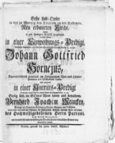 Erste Lob-Opfer in der zu Wodarg bey Treptow an der Tollensee neu erbaueten Kirche