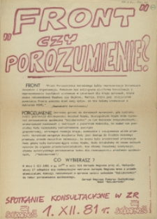 [Afisz] "Front" czy porozumienie?