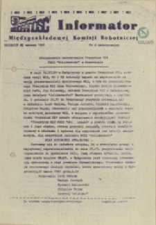 Informator Międzyzakładowej Komisji Robotniczej. 1981 nr 4