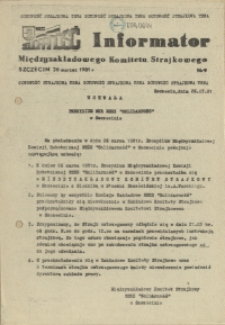 Informator Międzyzakładowej Komisji Robotniczej. 1981 nr 9