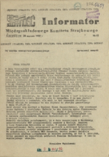 Informator Międzyzakładowej Komisji Robotniczej. 1981 nr 10