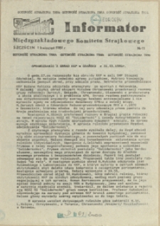 Informator Międzyzakładowej Komisji Robotniczej. 1981 nr 11