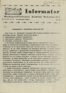 Informator Międzyzakładowej Komisji Robotniczej. 1981 nr 14