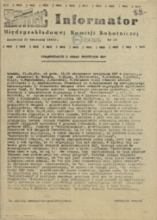 Informator Międzyzakładowej Komisji Robotniczej. 1981 nr 20