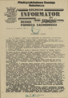 Informator Międzyzakładowej Komisji Robotniczej. 1981 nr 34