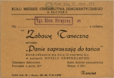 [Zaproszenie. Inc.:] Koło Miejskie Stronnictwa Demokratycznego w Słupsku zaprasza [...]