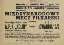 [Druk ulotny. Inc.:] Międzynarodowy Mecz Piłkarski