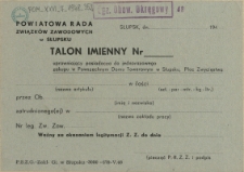 [Druk urzędowy] Talon imienny
