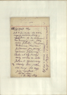 Listy Stanisława Ignacego Witkiewicza do żony Jadwigi z Unrug&oacute;w Witkiewiczowej. List z 20.08.1927