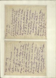 Listy Stanisława Ignacego Witkiewicza do żony Jadwigi z Unrugów Witkiewiczowej. List z 24.10.1927. List z 25.10.1927.
