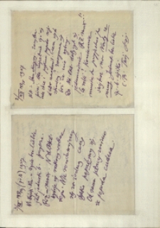 Listy Stanisława Ignacego Witkiewicza do żony Jadwigi z Unrugów Witkiewiczowej. Listy z 02.12.1927. Listy z 03.12.1927.