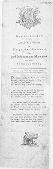 Empfindungen eines glücklichen Weibes am Tage der Geburt ihres geliebsteten Mannes und ihrer Verheyrathung : Stettin, den 26. Januar 1803