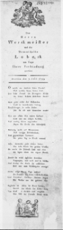 Dem Herrn Werckmeister und der Demoiselle Lobeck am Tage Ihrer Verbindung gewidmet : Stettin den 7. Juli 1799