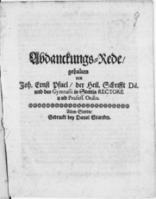 Abdanckungs-Rede