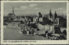 Stettin, Dampfschiffbollwerk mit Blick auf die Stadt