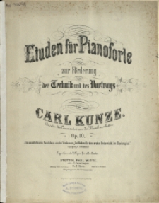 Etuden für Pianoforte : zur Förderung der Technik und des Vortrags : Op. 10