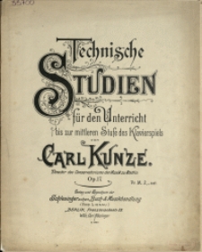 Technische Studien : für den Unterricht bis zur mittleren Stufe des Klavierspiels : Op. 17