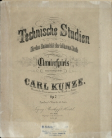 Technische Studien : für den Unterricht den Höheren Stufe des Clavierspiels : Op. 7